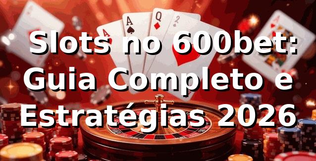 ⭐ Slots no 600bet: Guia Completo e Estratégias 2026